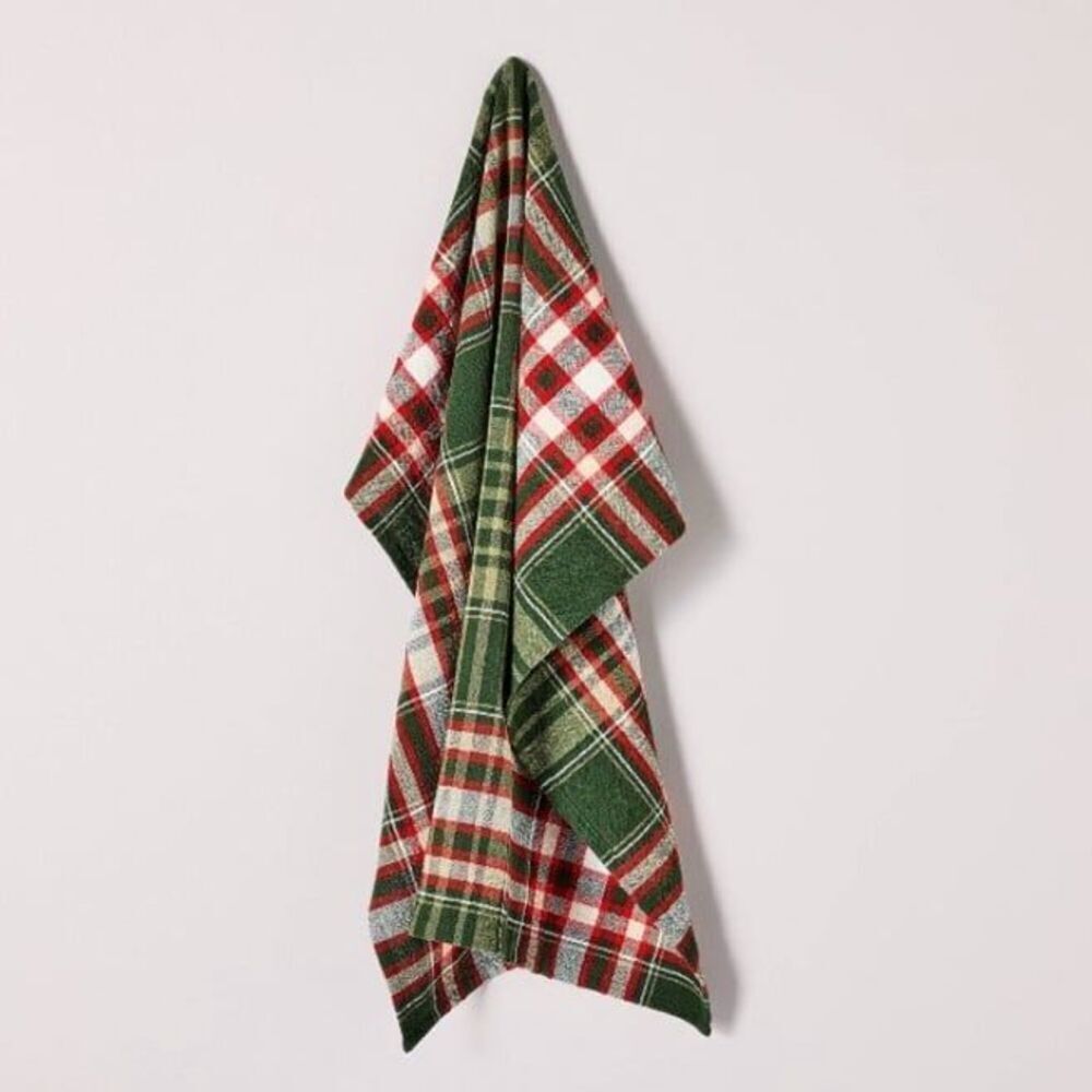 Hearth Hand Magnolia Christmas Plaid Kitchen Hand Towel